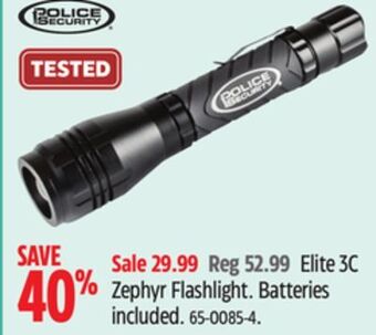 Canadian Tire Police security elite 3c zephyr flashlight offer