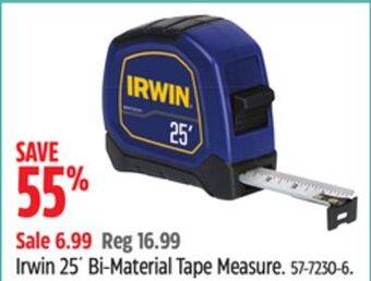 Canadian Tire Irwin 25´ bi-material tape measure offer