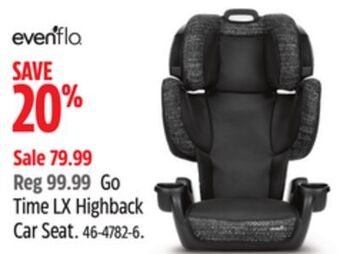 Canadian Tire Evenflo go time lx highback car seat offer