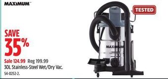 Canadian Tire Maximum 30l stainless-steel wet/dry vac offer