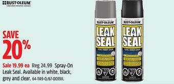 Canadian Tire Rust-oleum spray-on leak seal offer