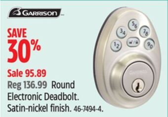 Canadian Tire Garrison round electronic deadbolt offer