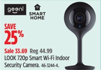 Canadian Tire Geeni look 720p smart wi-fi indoor security camera offer