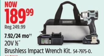 Canadian Tire Maximum 20v 1⁄2 brushless impact wrench kit offer