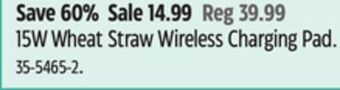 Canadian Tire Bluehive 15w wheat straw wireless charging pad offer