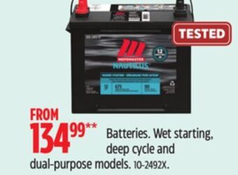 Canadian Tire Moto master batteries offer