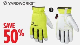 Canadian Tire Yardworks wastenot recycled fibre goatskin leather men's gardening gloves offer