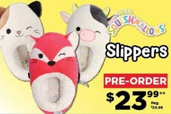 Showcase Squishmallows slippers offer