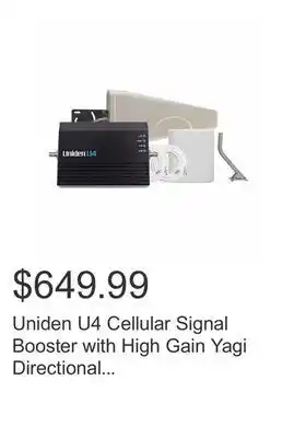 Costco Uniden u4 cellular signal booster with high gain yagi directional antenna offer