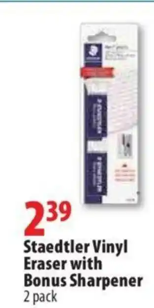 London Drugs Staedtler Vinyl Eraser with Bonus Sharpener offer