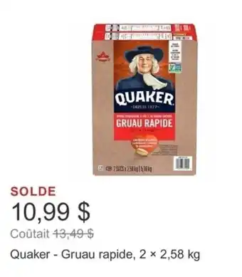 Costco Quaker - Gruau rapide, 2 x 2,58 kg offer