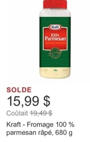 Costco Kraft - Fromage 100 % parmesan râpé, 680 g offer