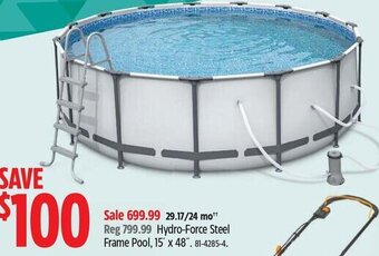 Canadian Tire Hydro-Force Steel Frame Pool, 15' x 48". 81-4285-4. offer