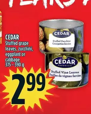 Marché Adonis Cedar stuffed grape leaves, zucchini, eggplant or cabbage offer