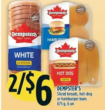 Marché Adonis Dempster's sliced breads, hot-dog or hamburger buns offer
