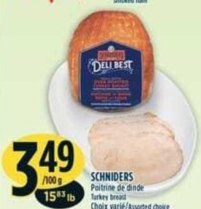 Marché Adonis SCHNIDERS Turkey breast 100g offer