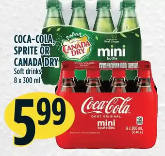 Marché Adonis Coca-cola, sprite or canada dry soft drinks offer
