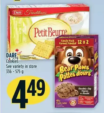 Marché Adonis DARE Biscuits Cookies See variety in store 336-575 g offer