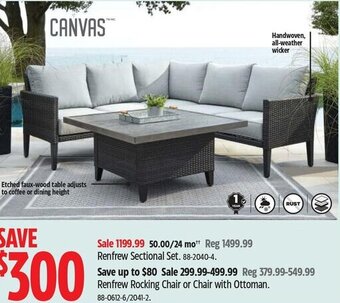 Canadian Tire CANVAS Renfrew Sectional Set. 88-2040-4. offer