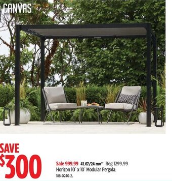 Canadian Tire Canvas Horizon 10' x 10' Modular Pergola. 188-0240-2. offer