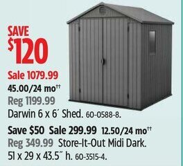 Canadian Tire Darwin 6 x 6 Shed. 60-0588-8 offer