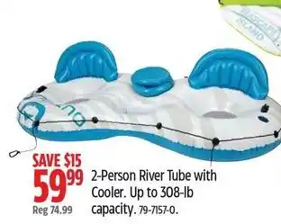Canadian Tire 2-Person River Tube with Cooler. Up to 308-lb capacity. 79-7157-0. offer
