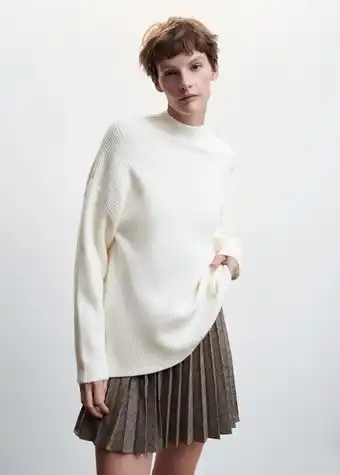 Mango High collar ribbed knit sweater offer