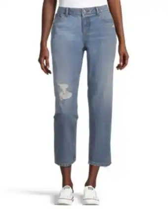 Mark's Women's curvy mid rise straight leg crop jeans - light indigo offer