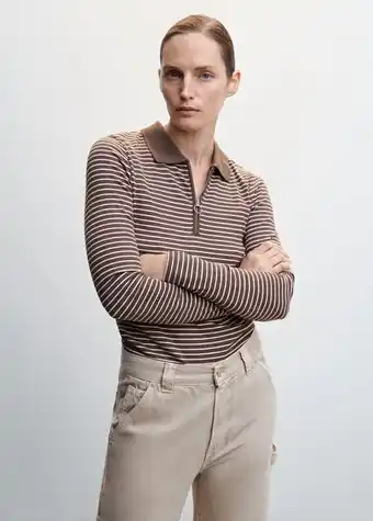 Mango Ribbed polo-style sweater offer