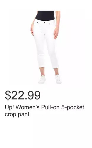 Costco Up! women’s pull-on 5-pocket crop pant offer