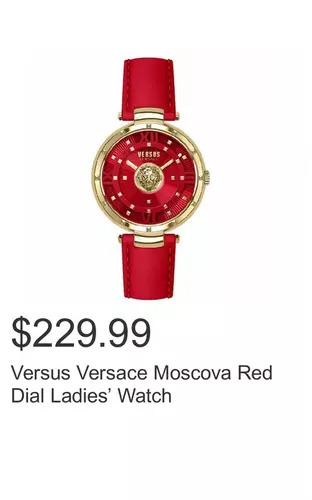 Costco Versus versace moscova red dial ladies’ watch offer