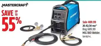 Canadian Tire MASTERCRAFT MIG 180i Welder 58-1927-4 offer
