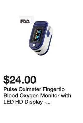 Newegg Pulse oximeter fingertip blood oxygen monitor with led hd display - dark blue offer