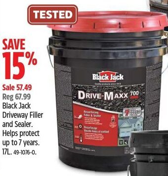 Canadian Tire Black Jack Driveway Filler and Sealer. Helps protect up to 7 years. offer