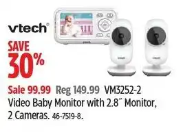 Canadian Tire VM3252-2 Video Baby Monitor with 2.8" Monitor, 2 Cameras. offer