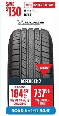 Canadian Tire MICHELIN DEFENDER 2 offer