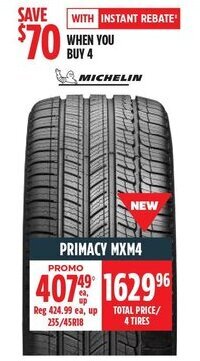 Canadian Tire MICHELIN PRIMACY MXM4 offer