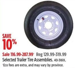 Canadian Tire Selected Trailer Tire Assemblies. offer