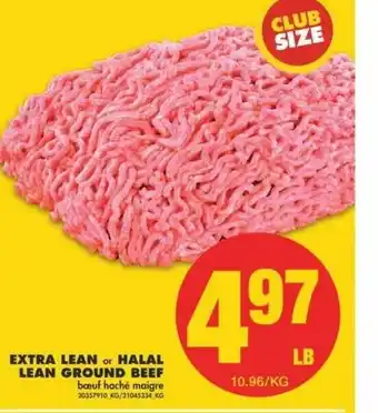No Frills Extra Lean or Halal Lean Ground Beef offer