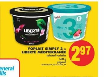 No Frills Yoplait Simply 3 offer