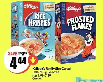 FreshCo Kellogg's Family Size Cereal offer