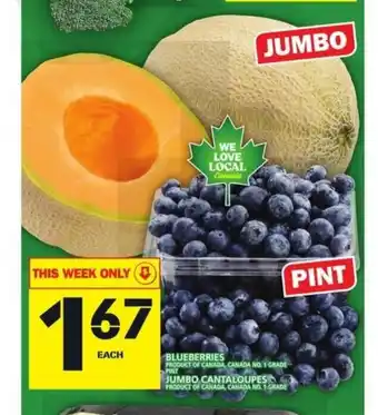 Food Basics Blueberries , Jumbo Cantaloupes offer