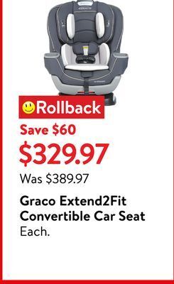 Walmart Graco extend2fit convertible car seat offer