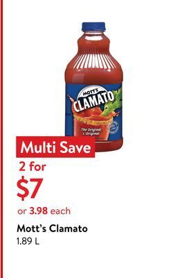 Walmart Mott's clamato offer