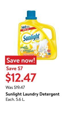 Walmart Sunlight laundry detergent offer