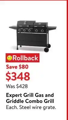 Walmart Expert grill gas and griddle combo grill offer