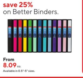 Staples On better binders offer