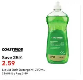 Staples Coastwide liquid dish detergent 740ml offer
