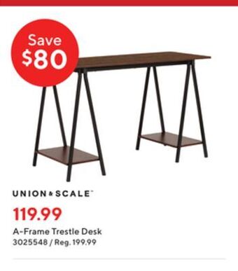 Staples Union & scale a-frame trestle desk offer