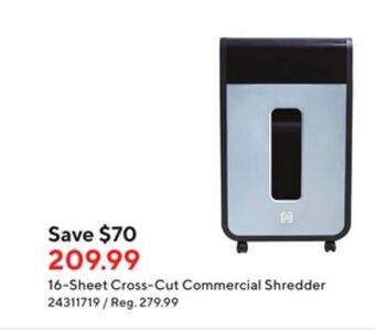 Staples Tru red 16-sheet cross-cut commercial shredder offer